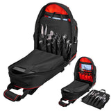 20 in. 38-Pockets Heavy-Duty Padded Wide Mouth Jobsite Backpack Tool Bag - Super Arbor