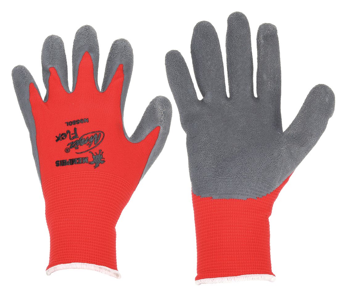MCR SAFETY Ninja Flex N9680 Coated Gloves - Large, Red