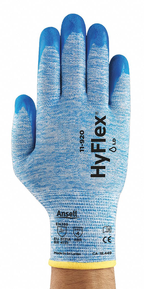 HYFLEX HyFlex 11-920 Nitrile Coated Gloves - Small, Blue