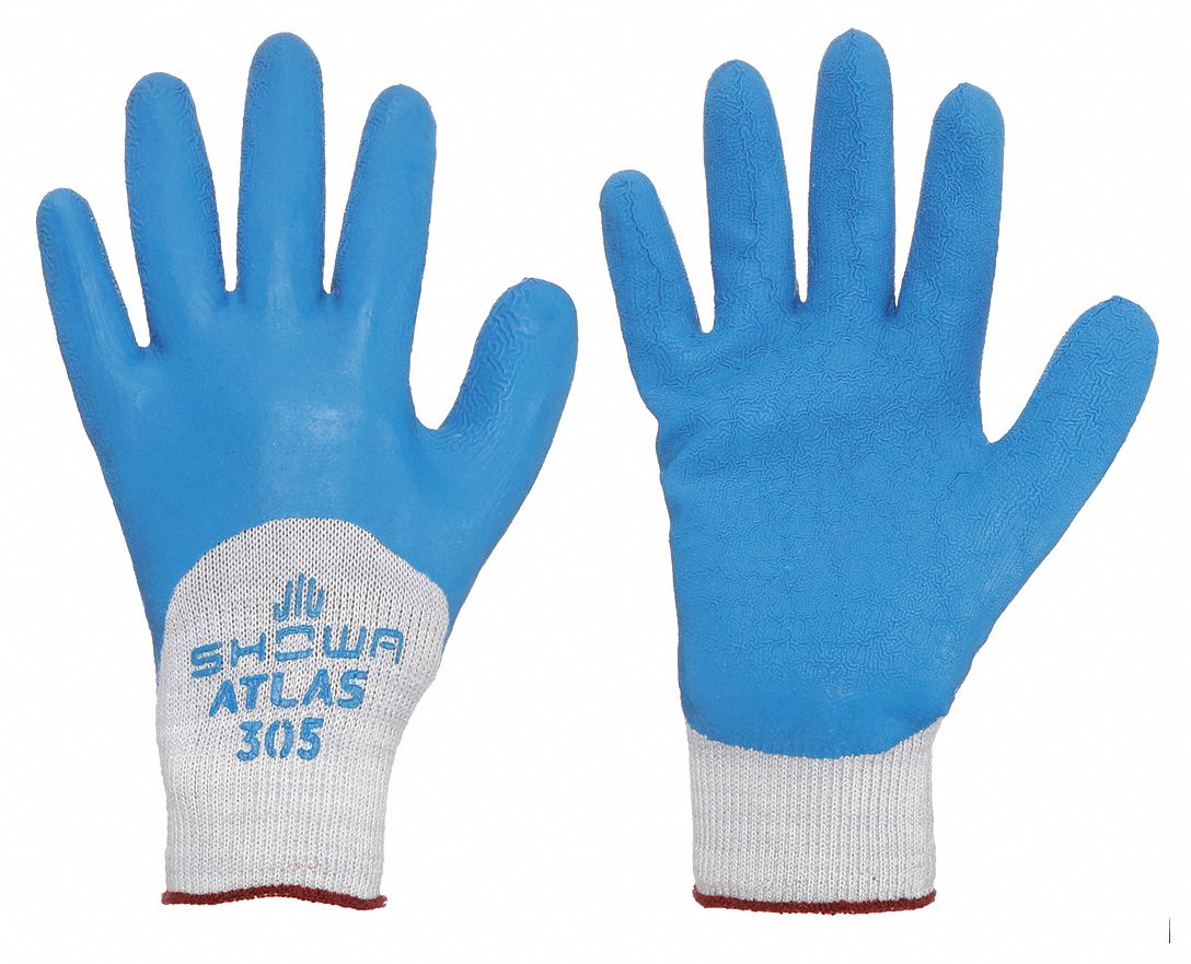 SHOWA 305 Series Coated Gloves - Large, Latex, Abrasion Level 4