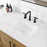 Eviva Graham 60"W x 22"D Oak Bathroom Vanity with White Arabescato Engineered Stone Countertop and Undermount Ceramic Sink