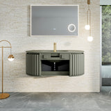Eviva Haven 39"W x 22"D Green Wall Mount Bathroom Vanity with Green Solid Surface Countertop and Integrated Sink