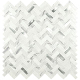 MSI Bytle Bianco Herringbone 12 in. x 12 in. x 6 mm Textured Multi-Surface Mesh-Mounted Mosaic Tile ( 15 sq. ft. / case )
