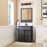 Style Selections Morriston 30-in Distressed Java Single Sink Bathroom Vanity with White Engineered Stone Top