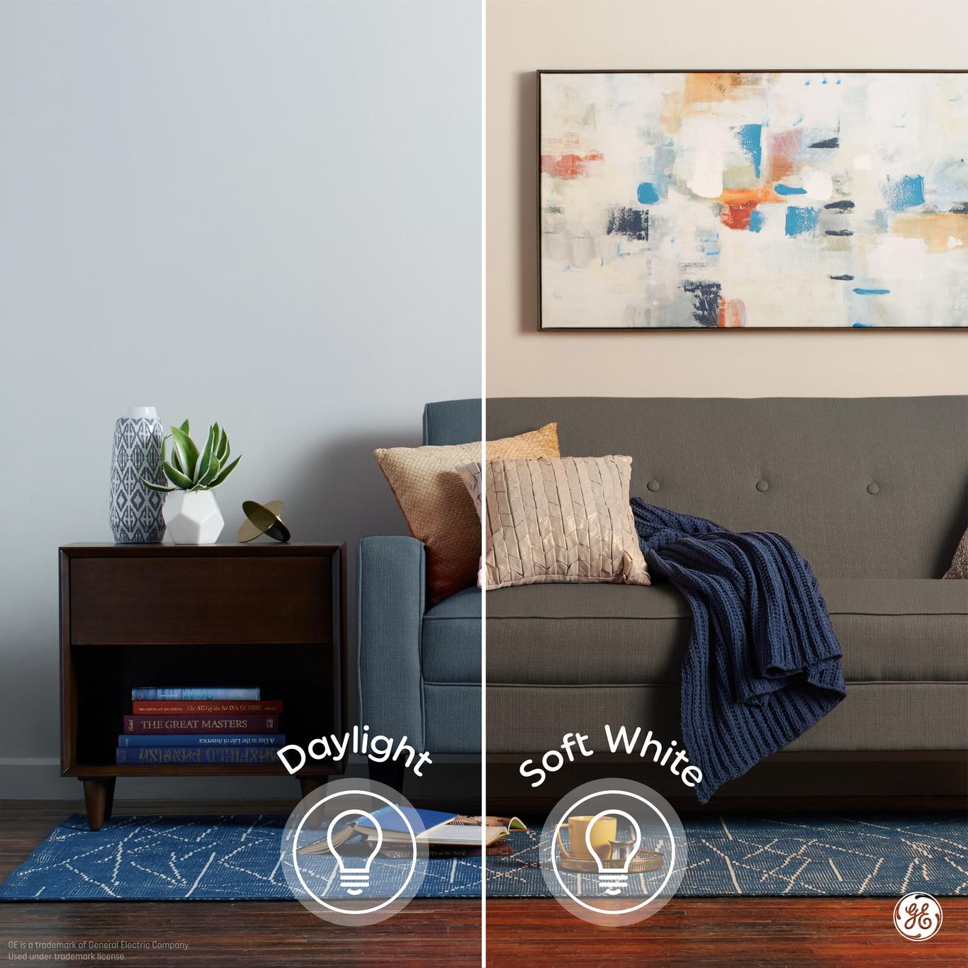 GE Classic LED A19 60W Replacement Soft White Dimmable Light Bulbs, 800 Lumens, Medium Base (2-Pack)