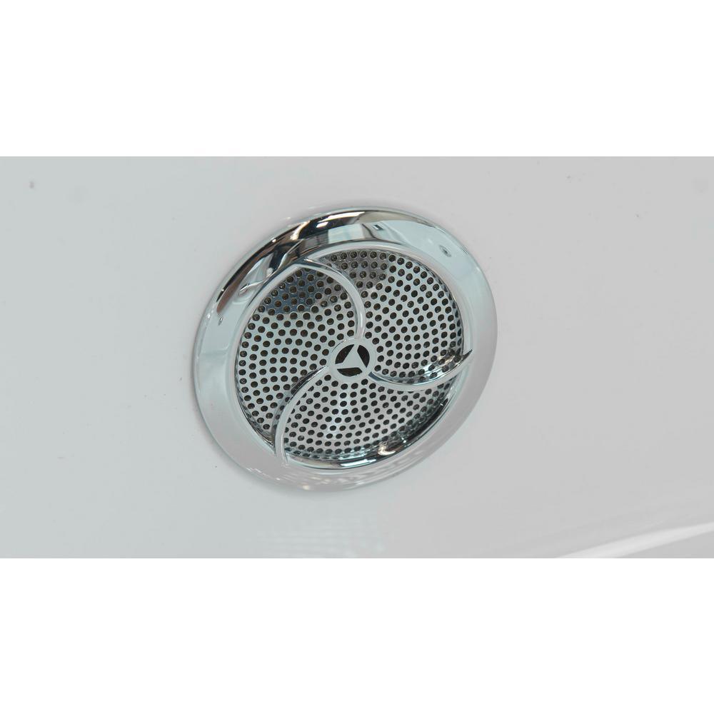 Laydown 72 in. Walk-in Whirlpool Bathtub in White with Left Hinged Middle Glass Door and 2 in. Left Drain - Super Arbor