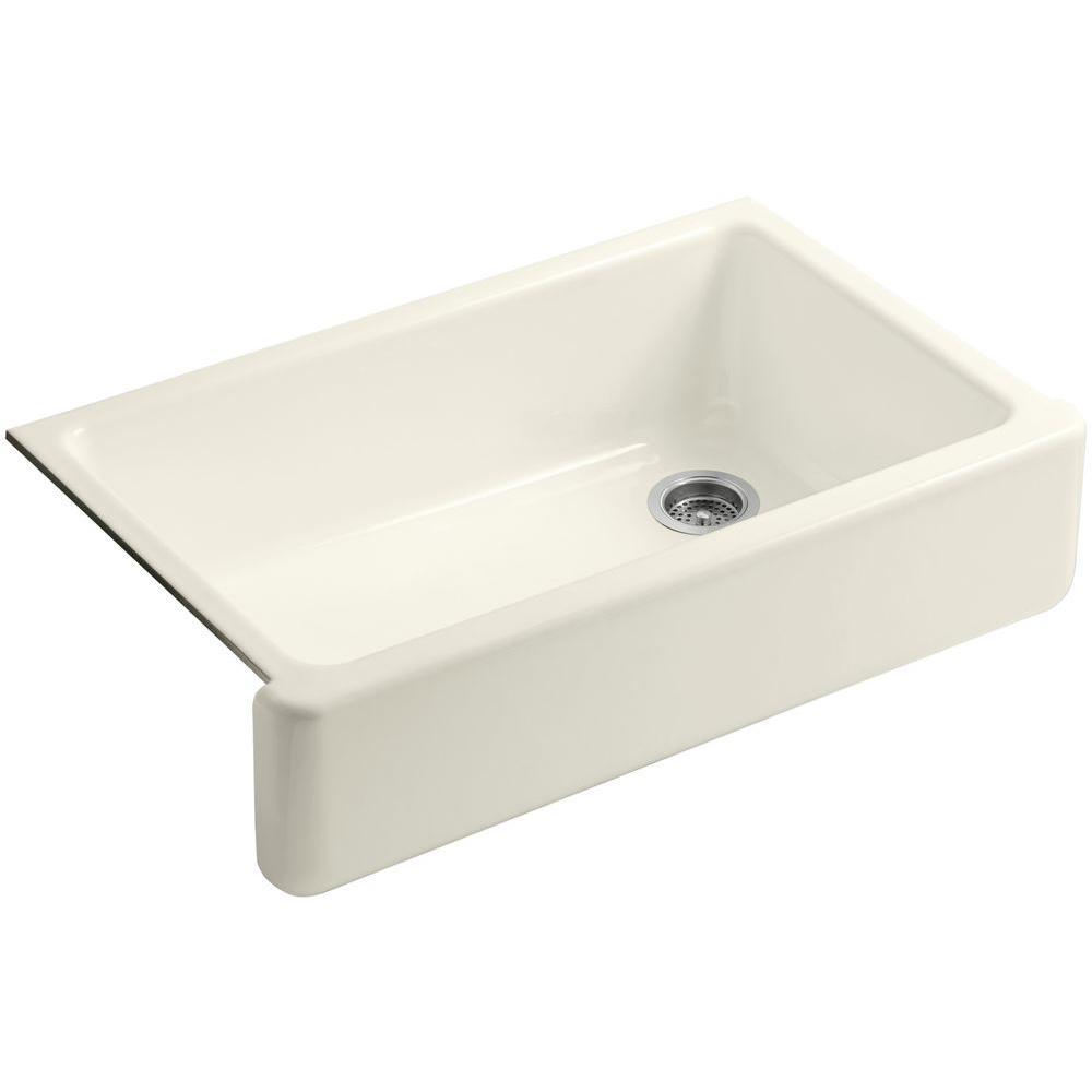 Whitehaven Undermount Farmhouse Apron Front Cast Iron 36 in. Single Bowl Kitchen Sink in White - Super Arbor