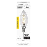 Feit Electric 25-Watt Equivalent B10 Dimmable Candelabra Clear Glass Vintage LED Light Bulb w/Spiral Filament Bright White (12-Pack)