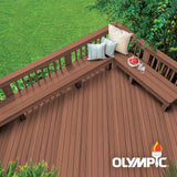 Olympic Maximum 5 gal. Dark Mahogany Semi-Transparent Exterior Stain and Sealant in One - Super Arbor