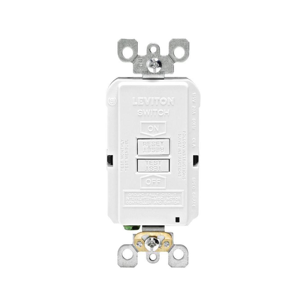 20 Amp 125-Volt Combo Self-Test Blank Face GFCI Outlet, White - Super Arbor