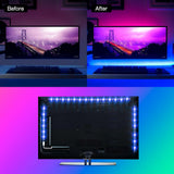 20 in. (50 cm) 8-Watt Equivalence Color Ambiance LED USB Light Strip with 24 Keys Wireless Remote (4 Strip Pack) - Super Arbor