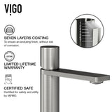 Matte Stone Round Vessel Bathroom Sink in White and Gotham Faucet in Brushed Nickel - Super Arbor