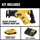 20-Volt MAX Lithium-Ion Cordless Compact Reciprocating Saw with Battery 2Ah, Charger and Kit Bag - Super Arbor