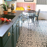 Merola Tile Arte Black Encaustic 9-3/4 in. x 9-3/4 in. Porcelain Floor and Wall Tile (11.11 sq. ft. / Case)