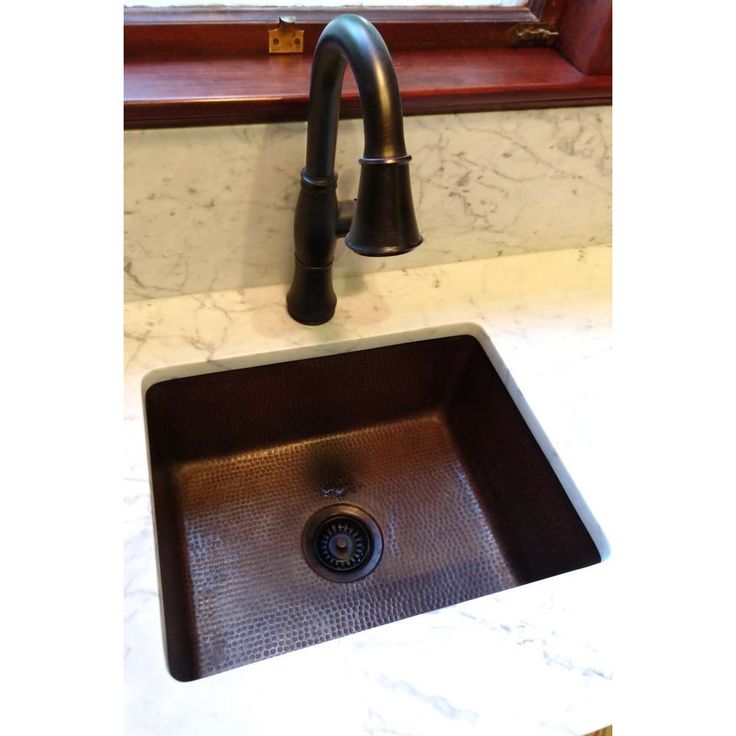Undermount Hammered Copper 20 in. 0-Hole Kitchen Bar Sink in Oil Rubbed Bronze