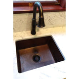 Undermount Hammered Copper 20 in. 0-Hole Kitchen Bar Sink in Oil Rubbed Bronze