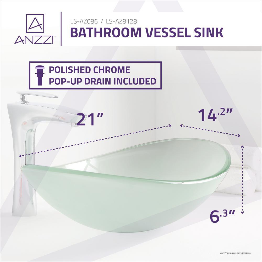 Craft Deco-Glass Vessel Sink in Lustrous Frosted - Super Arbor