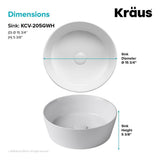 Viva 15-3/4 in. Round Porcelain Ceramic Vessel Sink in White - Super Arbor