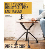 1/2 in. Black Pipe 21.5 in. W x 21 in. H Spider Design End Table Kit
