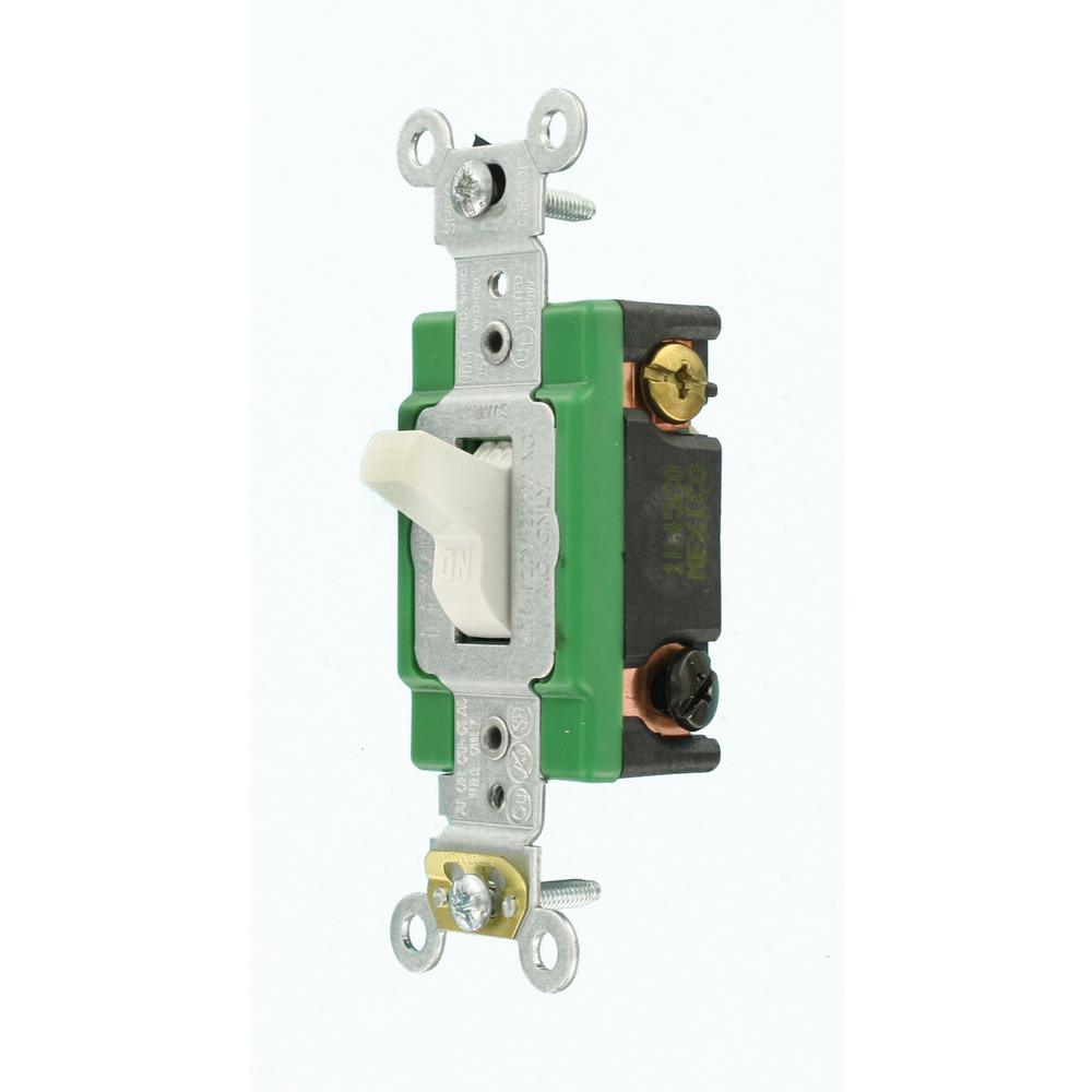 30 Amp Industrial Double Pole Switch, White - Super Arbor