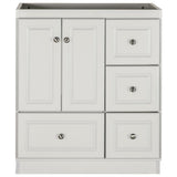 Ultraline 36 in. W x 21 in. D x 34.5 in. H Vanity with Right Drawers Cabinet Only in Natural Alder - Super Arbor