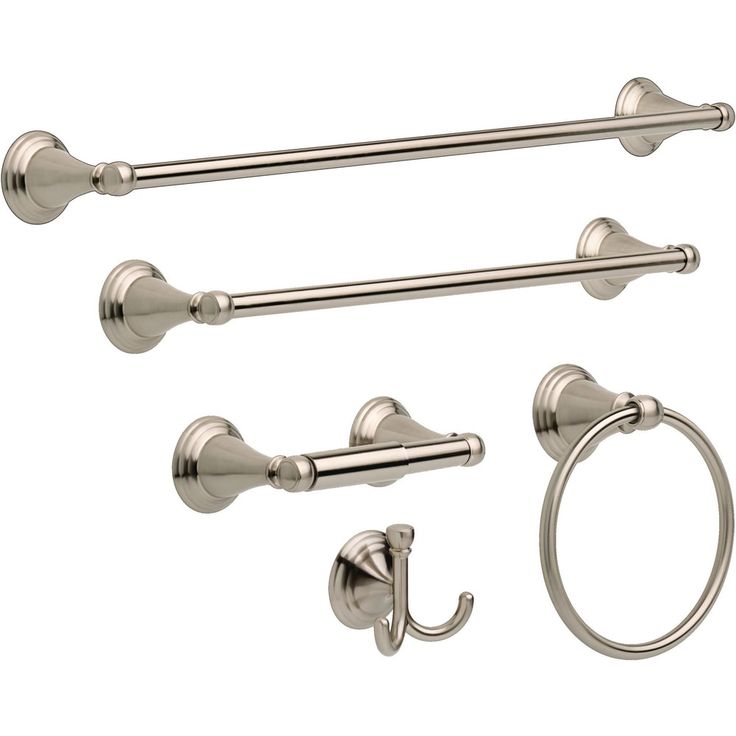 Delta  Windemere 24-in Brushed Nickel Wall Mount Double Towel Bar