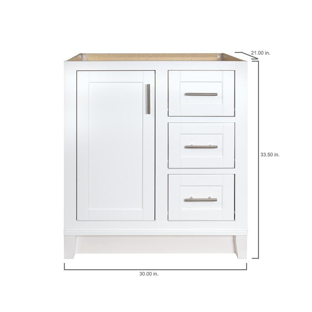 Kinghurst 30 in. W x 21 in. D x 33.5 in. H Bathroom Vanity Cabinet Only in White - Super Arbor