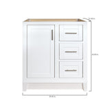 Kinghurst 30 in. W x 21 in. D x 33.5 in. H Bathroom Vanity Cabinet Only in White - Super Arbor