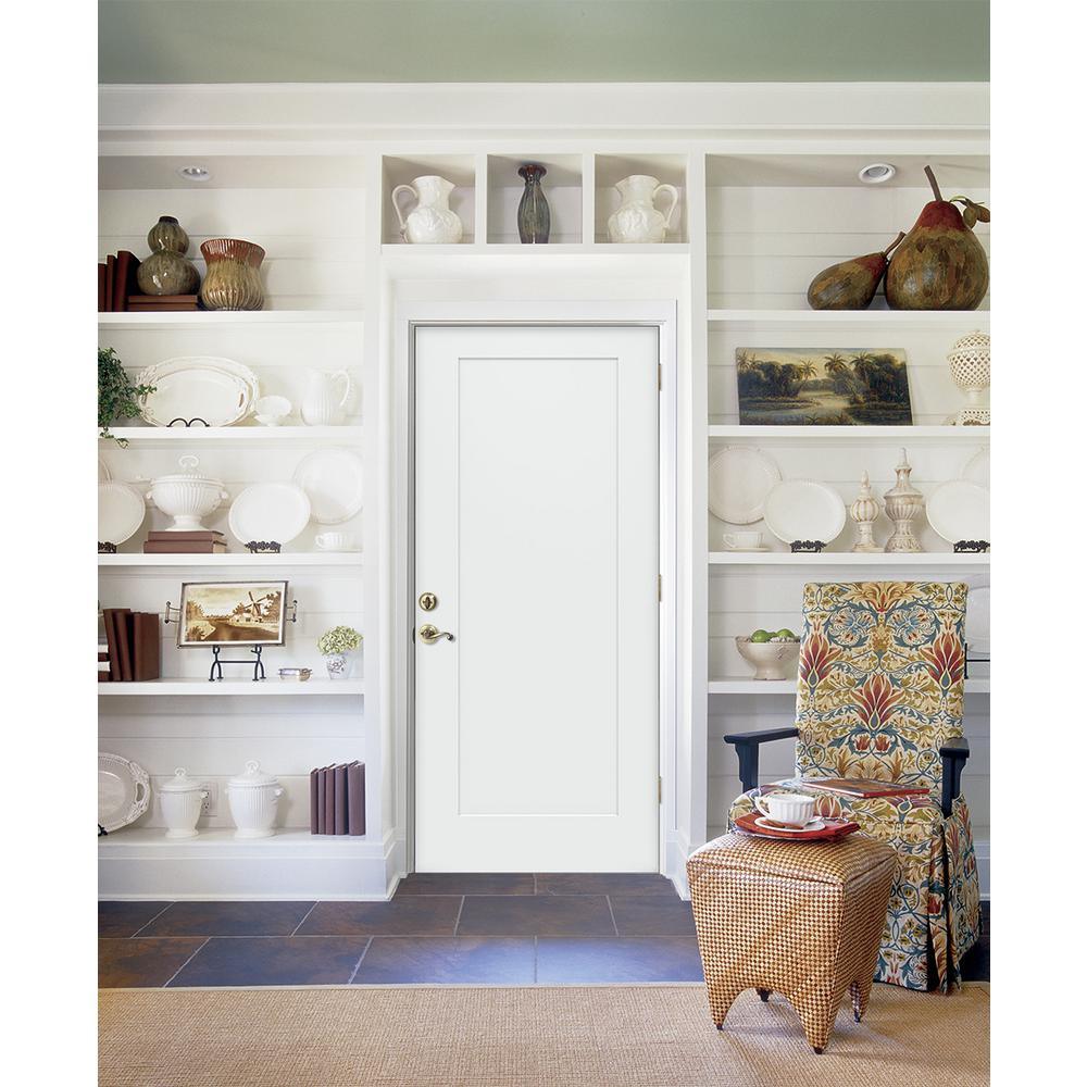 32 in. x 80 in. 1-Panel Craftsman Primed Steel Prehung Left-Hand Inswing Front Door - Super Arbor
