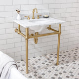 Embassy 30 in. Brass Wash Stand Legs with Satin Brass Connectors - Super Arbor