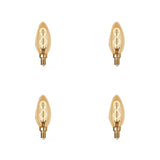 Feit Electric 25-Watt Equivalent B10 Dim Candelabra Amber Glass Vintage Edison LED Light Bulb with Spiral Filament Warm White (4-Pack)