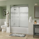 Everly 60 in. x 59-1/4 in. Mod Semi-Frameless Sliding Bathtub Door in Chrome and 1/4 in. (6mm) Clear Glass - Super Arbor