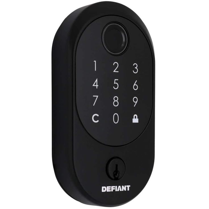 Defiant Hubspace Matte Black Round Biometric Fingerprint Electronic Touchpad Deadbolt