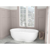 Agate Diamond Series 6 ft. Acrylic Center Drain Flatbottom Whirlpool Freestanding Bathtub in White - Super Arbor