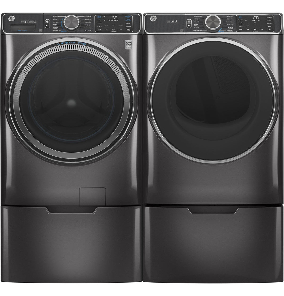 GE UltraFresh Vent System 5-cu ft Stackable Steam Cycle Front-Load Washer (White) ENERGY STAR