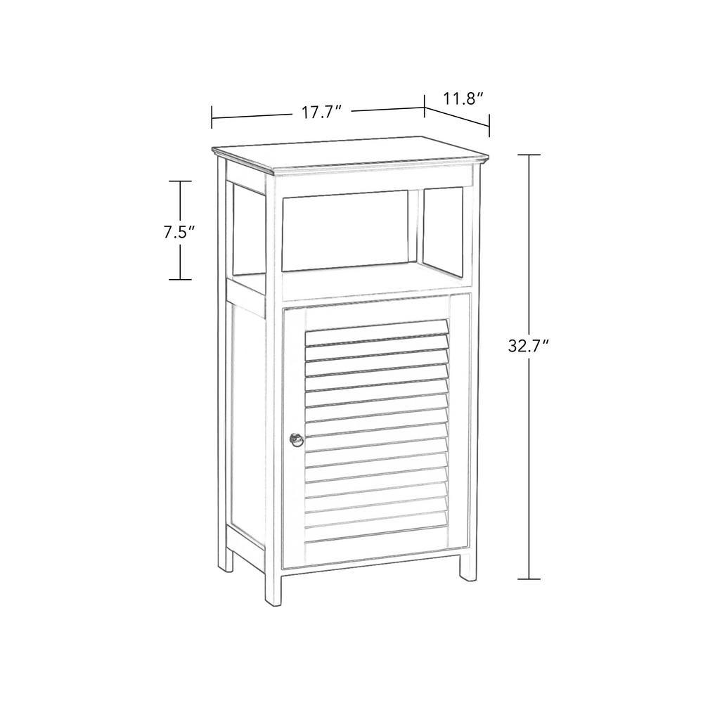Ellsworth 18 in. W x 32-17/25 in. H x 11-4/5 in. D Bathroom Linen Storage Floor Cabinet in White - Super Arbor