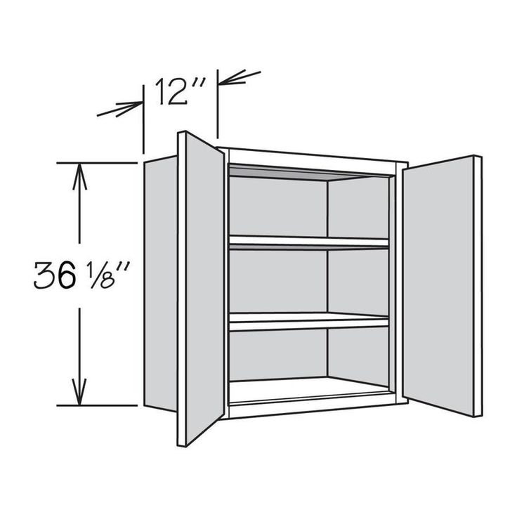 allen + roth Annscroft 33-in W x 36.125-in H x 12-in D Hazelnut Maple Door Wall Semi-Custom Cabinet