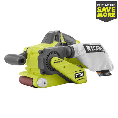 18-Volt ONE+ Cordless Brushless 3 in. x 18 in. Belt Sander (Tool Only) with Dust Bag and 80-Grit Sanding Belt - Super Arbor