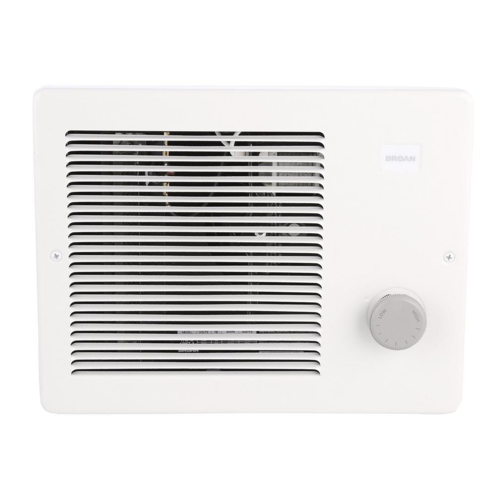 1,000-Watt Front-Mountable Wall Heater in White - Super Arbor