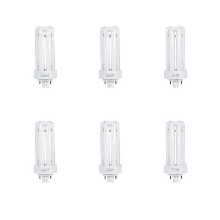 26W Equiv PL CFLNI Triple Tube 4-Pin Plug-in GX24Q-3 Base Compact Fluorescent CFL Light Bulb, Soft White 2700K (6-Pack)