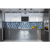 Boathouse Picket 10 in. x 12 in. x 8 mm Glass Mesh-Mounted Mosaic wall Tile ( 8.30 sq. ft. / case ) - Super Arbor