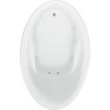 Starla 60 in. Acrylic Reversible Drain Oval Drop-in Whirlpool Bathtub with Heater in White - Super Arbor