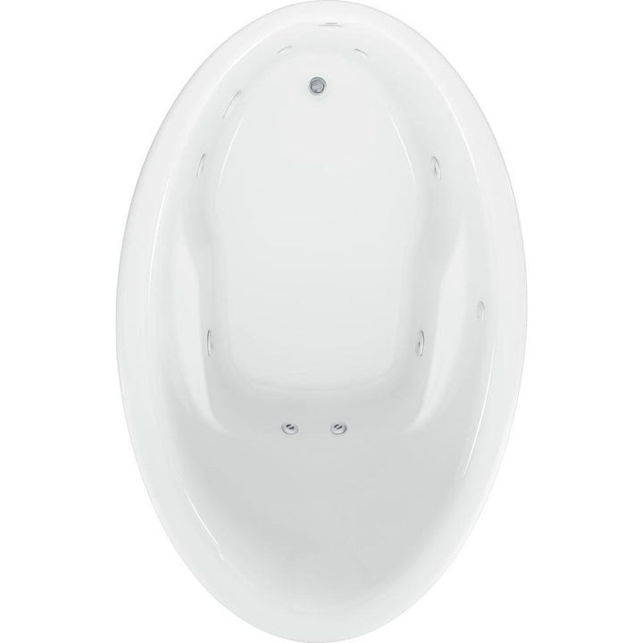 Starla 60 in. Acrylic Reversible Drain Oval Drop-in Whirlpool Bathtub with Heater in White - Super Arbor
