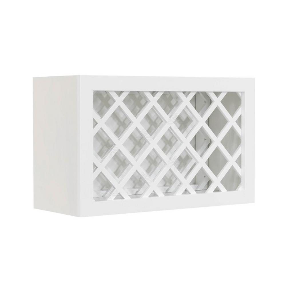 Shaker Ready to Assemble 30 in. W x 18 in. H x 12 in. D Wall Wine Rack in White - Super Arbor
