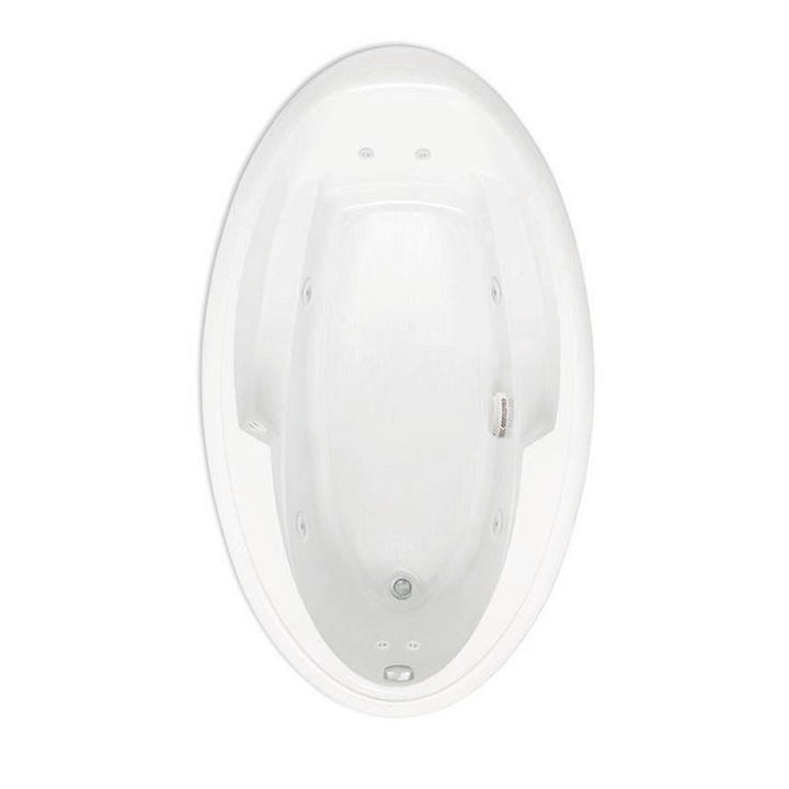 Ariel III 72 in. Acrylic Reversible Drain Oval Drop-In Whirlpool Bathtub with Heater in White