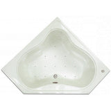 4.48 ft. Corner Drop-In Air Bath Tub in White - Super Arbor