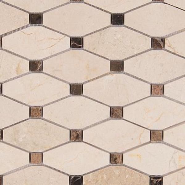 MSI Valencia Blend Elongated Octagon 12 in. x 12 in. x 10 mm Polished Marble Mesh-Mounted Mosaic Tile (10 sq. ft. / case)