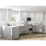 Vesper White Shaker Assembled Plywood 36 in. x 34.5 in. x 24 in. Easy Reach Corner Base Kitchen Cabinet Right Hand - Super Arbor
