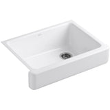 Whitehaven Farmhouse Apron Front Self-Trimming Cast Iron 30 in. Single Bowl Kitchen Sink in White - Super Arbor