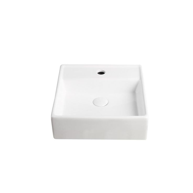 Elanti Wall-Mounted Square Bathroom Sink in White